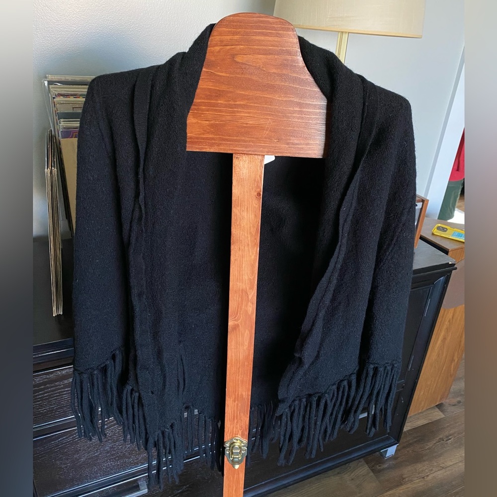 Merino Wool Fringed‎ Cardigan